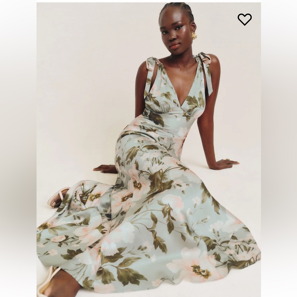 Reformation Pernille Silk Gown in Fauna Print Size XS